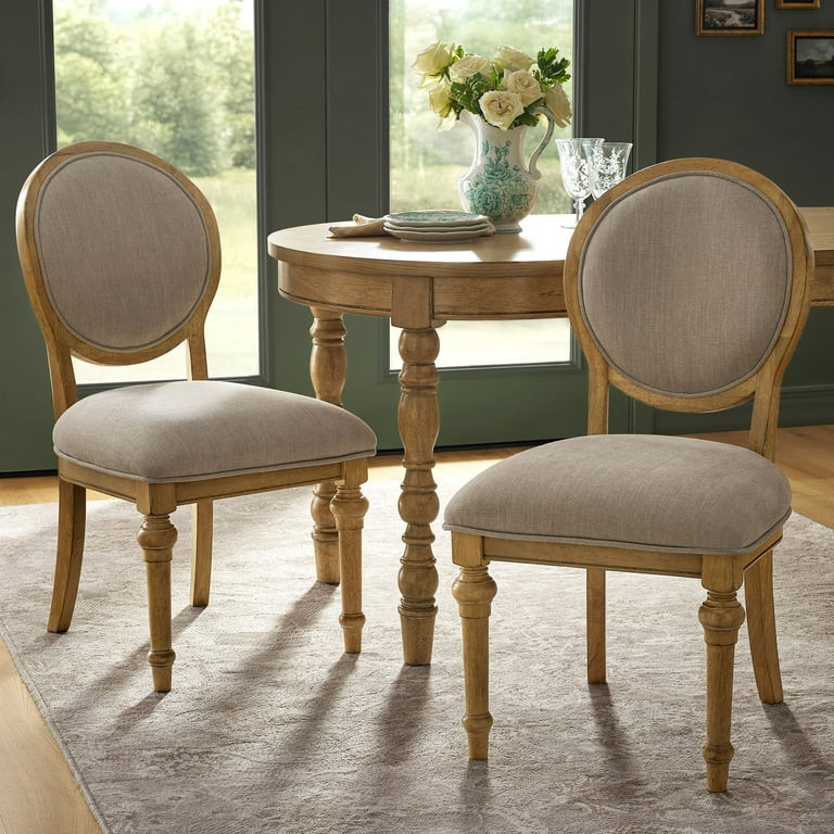 The Pioneer Woman Willa Rounded Back Dining Chairs, Set of 2, Heirloom Wheat Finish | Walmart (US)