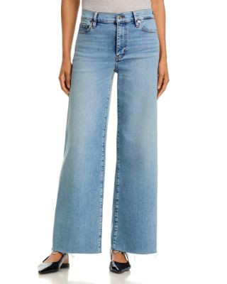 Frame Le Slim High Rise Palazzo Jeans in Dovetail Raw Fray | Bloomingdale's (US)