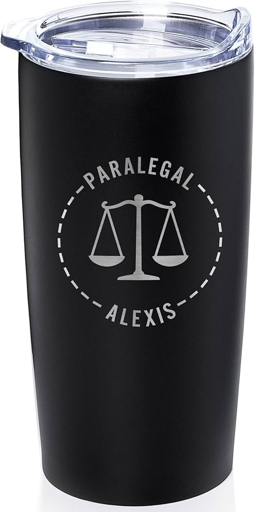 Lifetime Creations Engraved Personalized Lawyer Tumbler with Lid 20 oz (Black) - Gift for Paraleg... | Amazon (US)