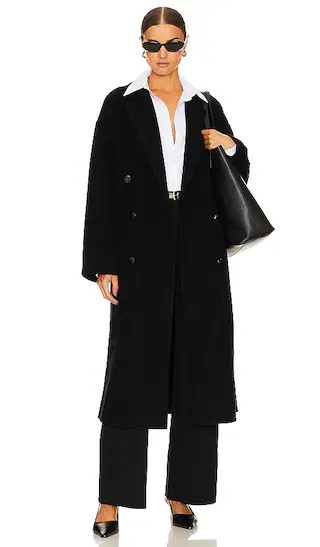 Thea Italian Wool Coat in Black | Revolve Clothing (Global)