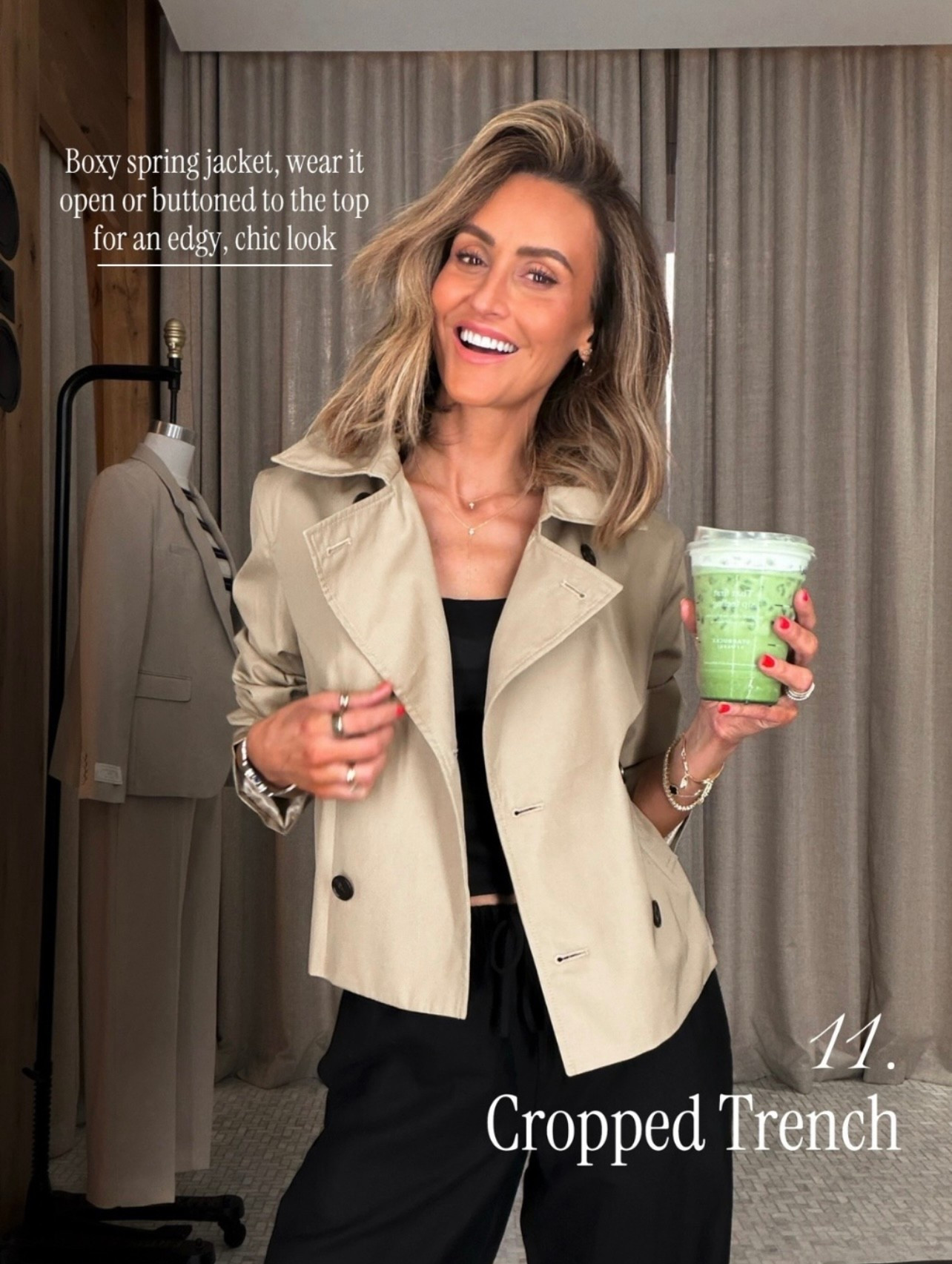 Obsessed with this cropped style trench jacket! Love the boxy and beige style and buttons all the way up! 

#LTKgrwm #LTKootd #LTKdayinmylife