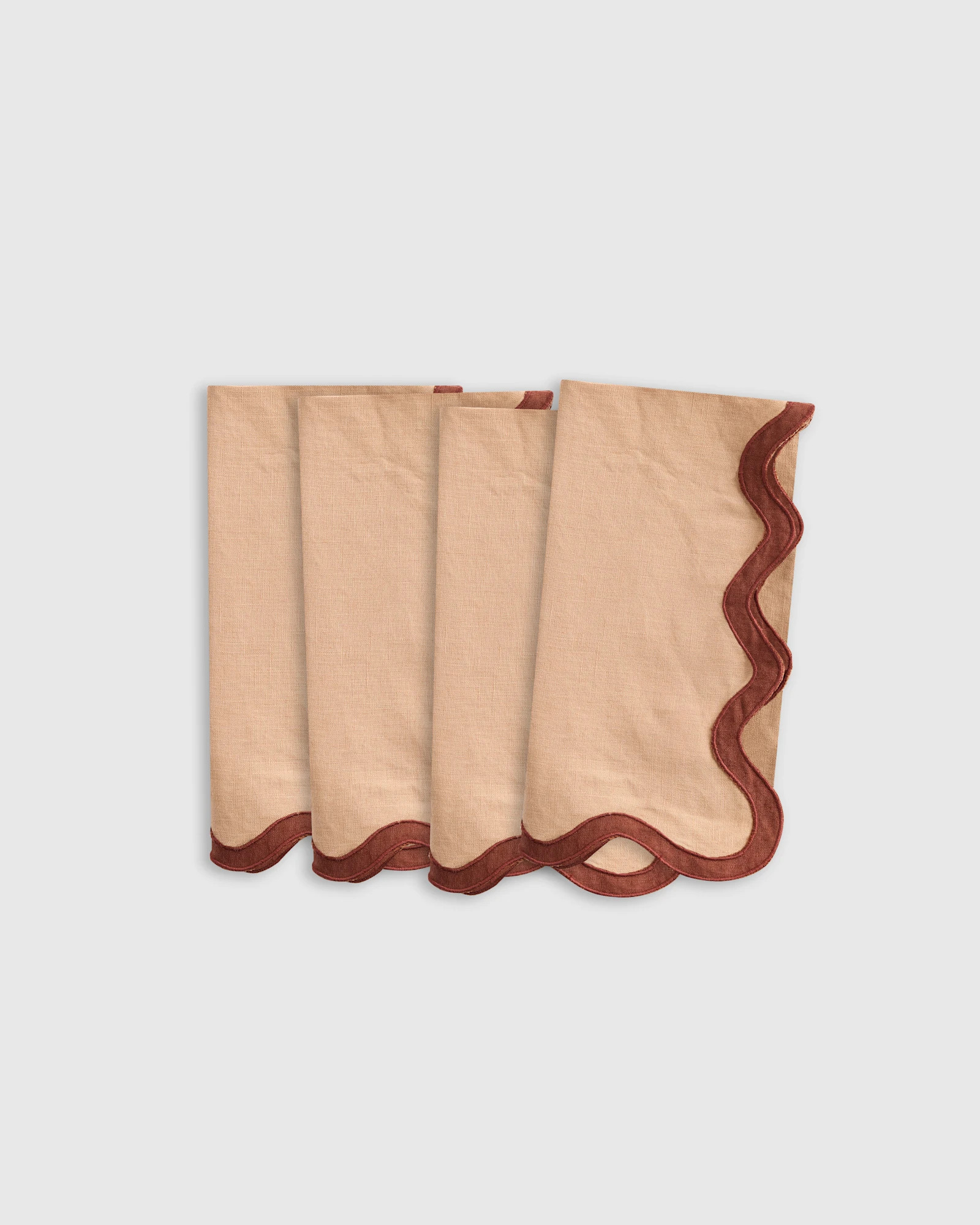 European Linen Scallop Edge Napkins (Set of 4) | Quince