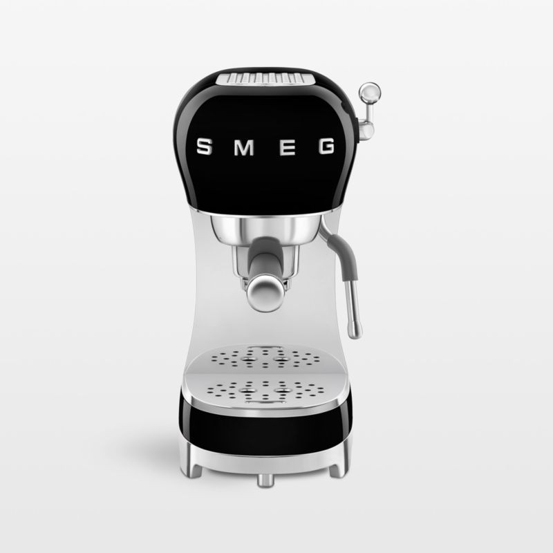 SMEG Black Manual Espresso Machine + Reviews | Crate & Barrel | Crate & Barrel