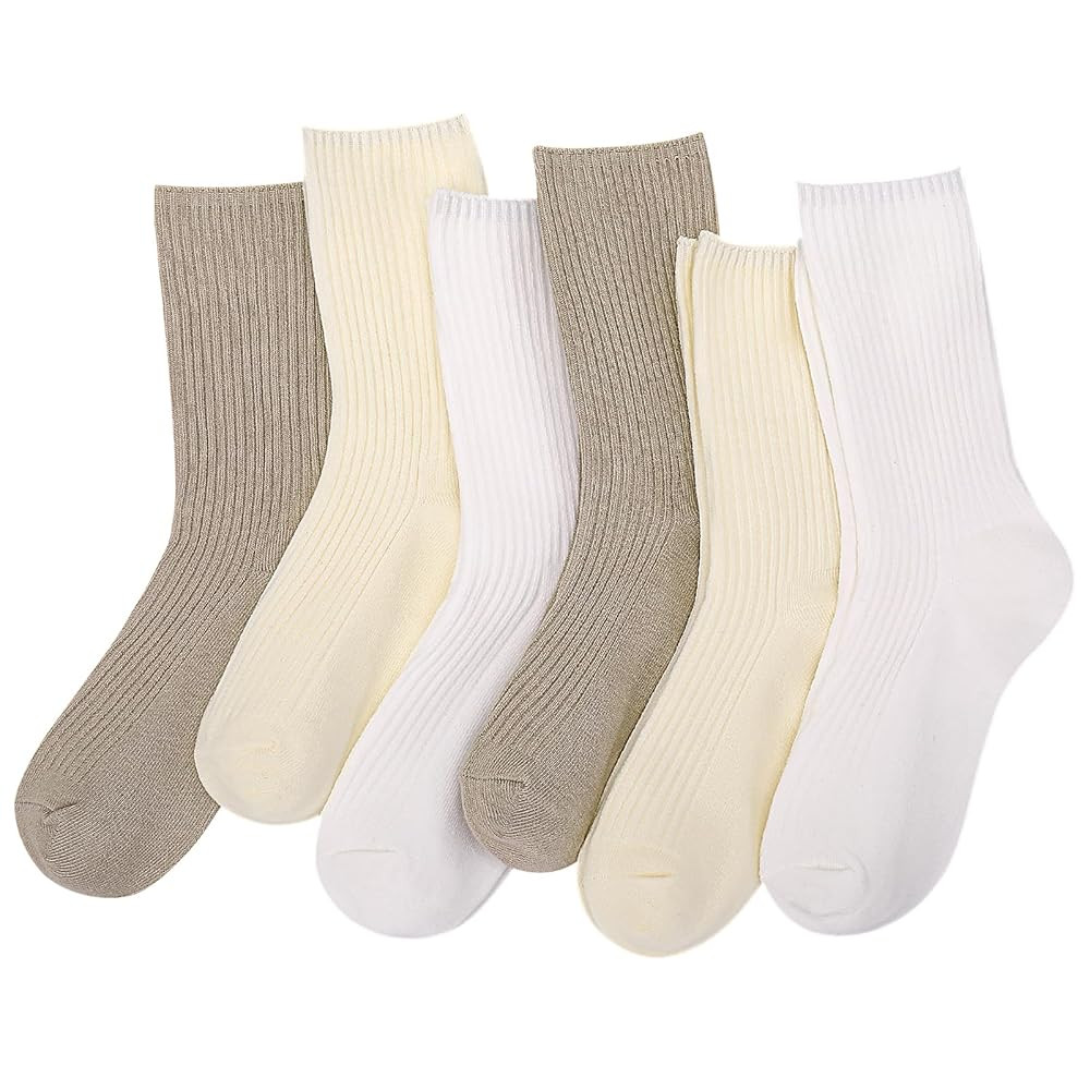 Zuimei 6 Pairs Womens Socks Size 4-7 Multipack Cotton Crew Socks for Women Ladies Sports Leisure ... | Amazon (UK)