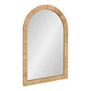 Kate and Laurel Rahfy 20.00 in. W x 30.00 in. H Arch MDF Natural Framed Bohemian Wall Mirror | The Home Depot