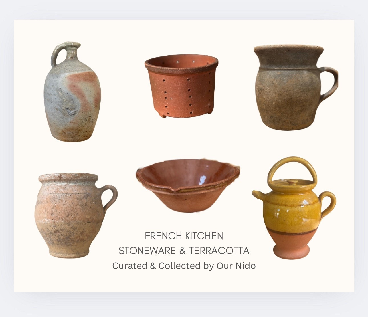 French kitchen essentials, collected and timeworn.
Stoneware & terracotta pieces — simple, utilitarian, and endlessly beautiful.

#FrenchVintage #CollectedHome #OurNidoStyle #CuratedLiving #TimelessPieces #StonewareLove #TerracottaFinds #VintageKitchen

#LTKSeasonal #LTKHome #LTKStyleTip