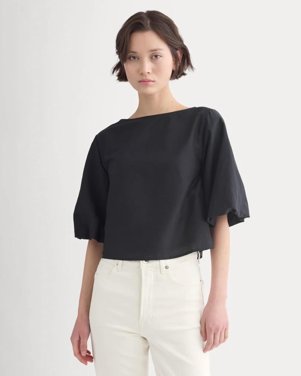 Bubble-Sleeve Top | Black | Everlane
