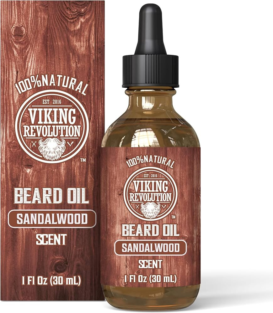Viking Revolution Beard Oil for Men - Natural Mens Beard Oil with Argan Oil and Jojoba Oil - Bear... | Amazon (US)