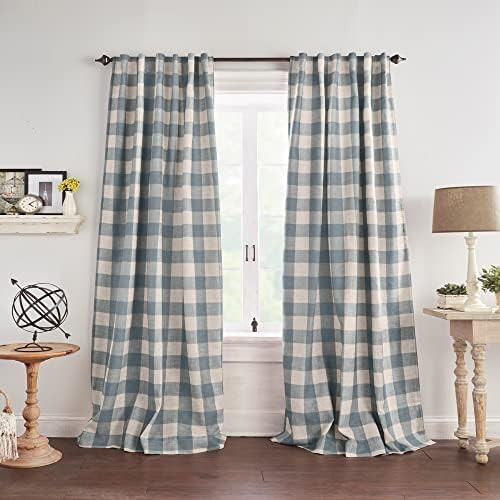 Elrene Home Fashions Farmhouse Living Grainger Buffalo-Check Blackout Window Curtain, Living Room... | Amazon (US)