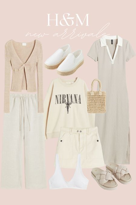 H&M New Arrivals ✨
spring outfits, neutral outfit, vacation outfit, outfit ideas, outfit inspo, skirt, sweatshirt, midi dress, linen pants, espadrilles 

#LTKstyletip #LTKunder50