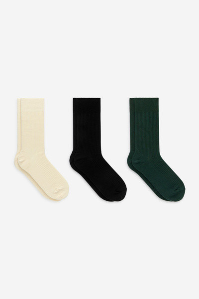 Gerippte Socken aus Supima-Baumwolle, 3er-Pack – ARKET DE | Arket EU