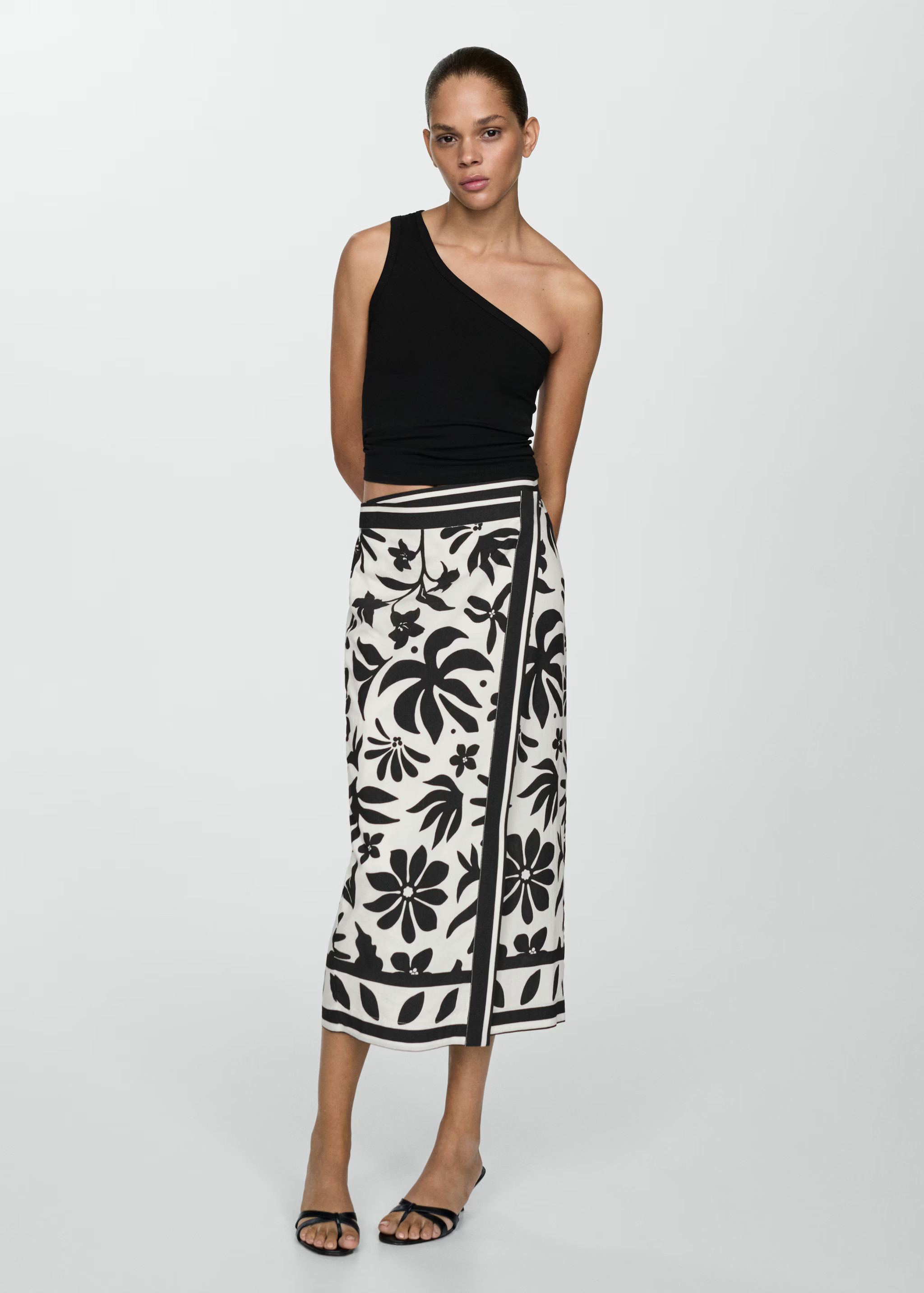 Floral-print wrap skirt - Woman | MANGO USA | MANGO (US)