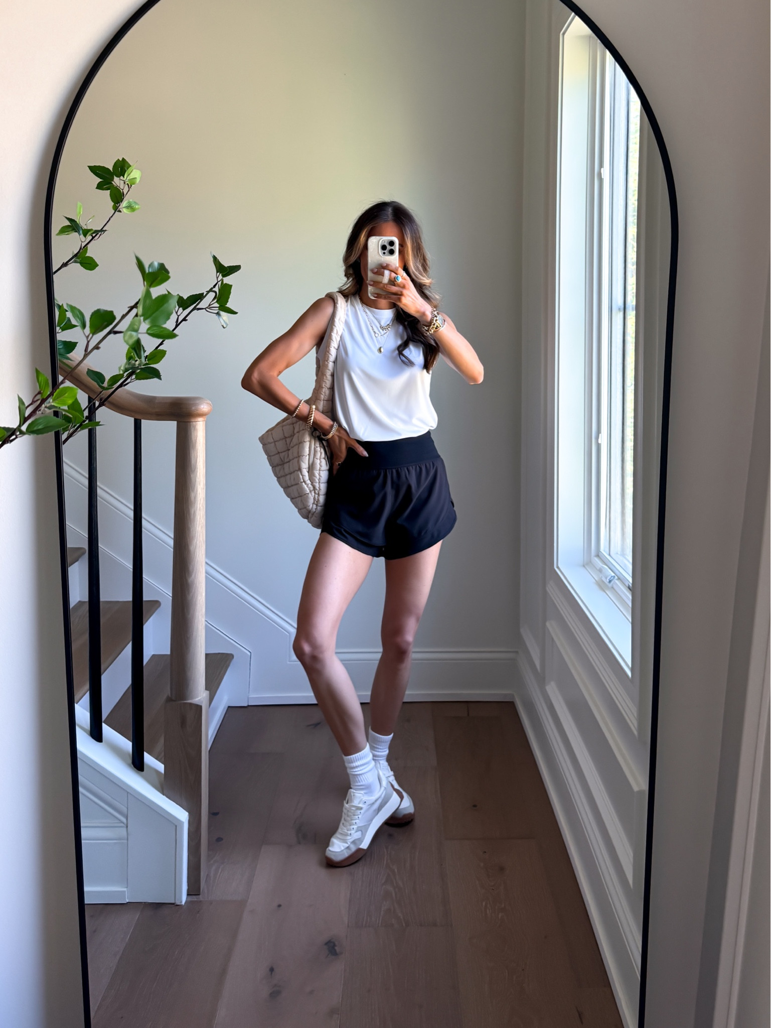 Wearing a xsmall tank and shorts. 

#LTKmomlife #LTKfitnessgoals #LTKActive