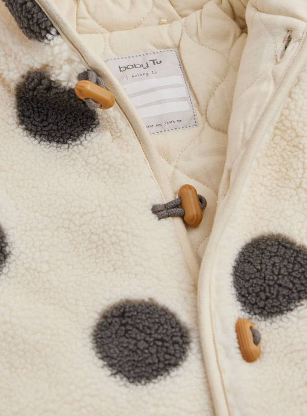 Buy Cream Spotted Borg Pramsuit 9-12 months | Coats and pramsuits | Tu | Tu Clothing