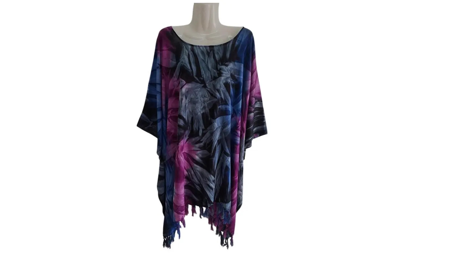 BOHO HIPPIE Tie Dye Tunic Blouse Kaftan Top ladies maxi Poncho Top Summer blouse women plus size ... | Etsy (Global)