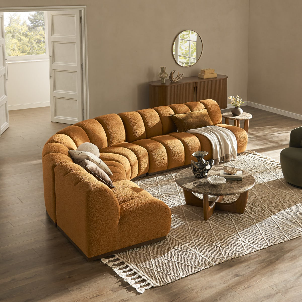 Ginger Performance Boucle Chaise Sectional Sofa | Marlow by Castlery | Castlery US