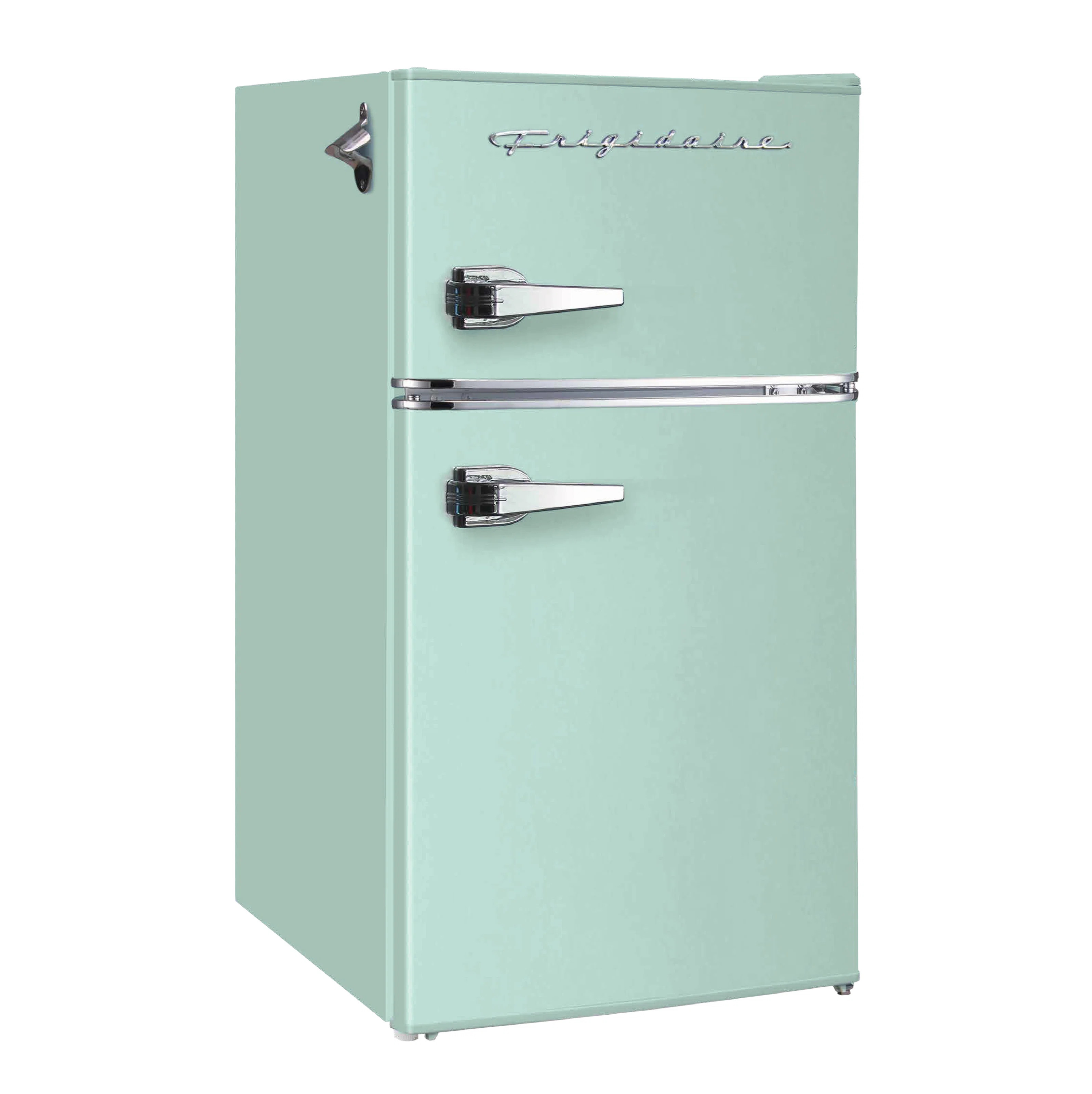 FRIGIDAIRE Retro 2-Door Compact Fridge Freezer Combo, 3.1 Cu. Ft., Stainless Steel, Built-in Bott... | Wayfair North America