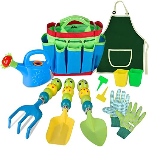 Kids Gardening Tools Set - 12 PCS Colorful Metal Garden Tools Set for Children Include Child Safe... | Amazon (US)
