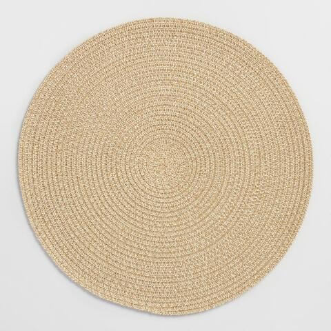 Round Oatmeal Braided Placemats Set of 4 | World Market