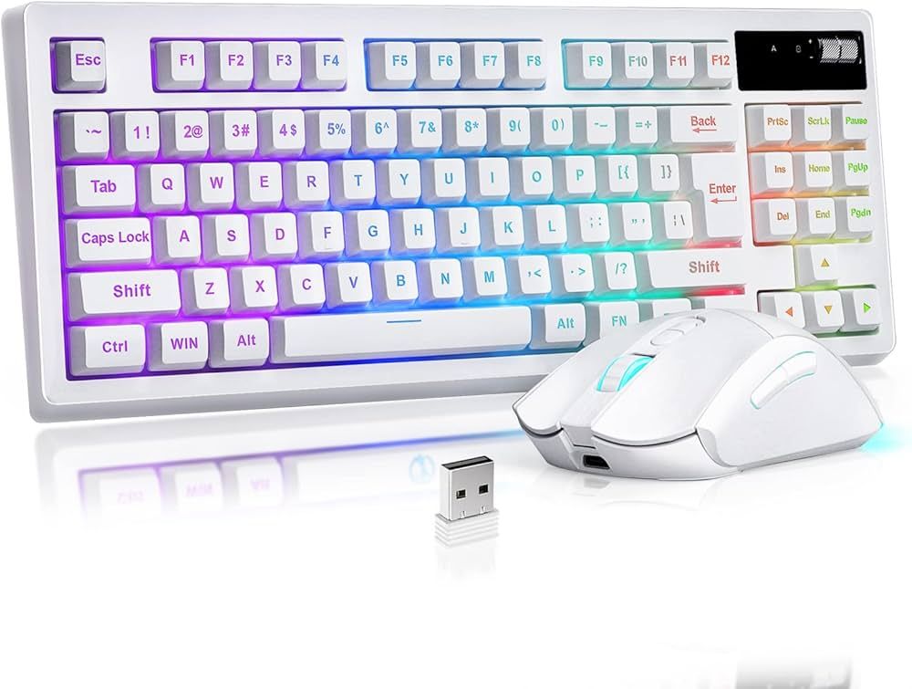 Amazon.com: ZJFKSDYX C87 Wireless Gaming Keyboard and Mouse Combo, LED Backlit Rechargeable Mecha... | Amazon (US)