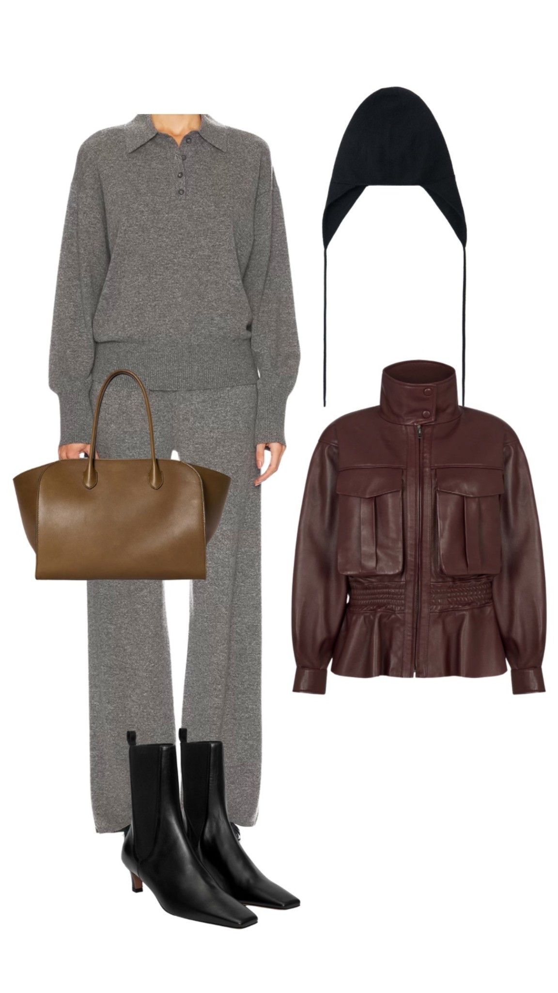 Dressed for maximum style and comfort. 
Leather jacket - coat grey knit - black ankle boots  

#LTKautumn #LTKstyletip #LTKluxury