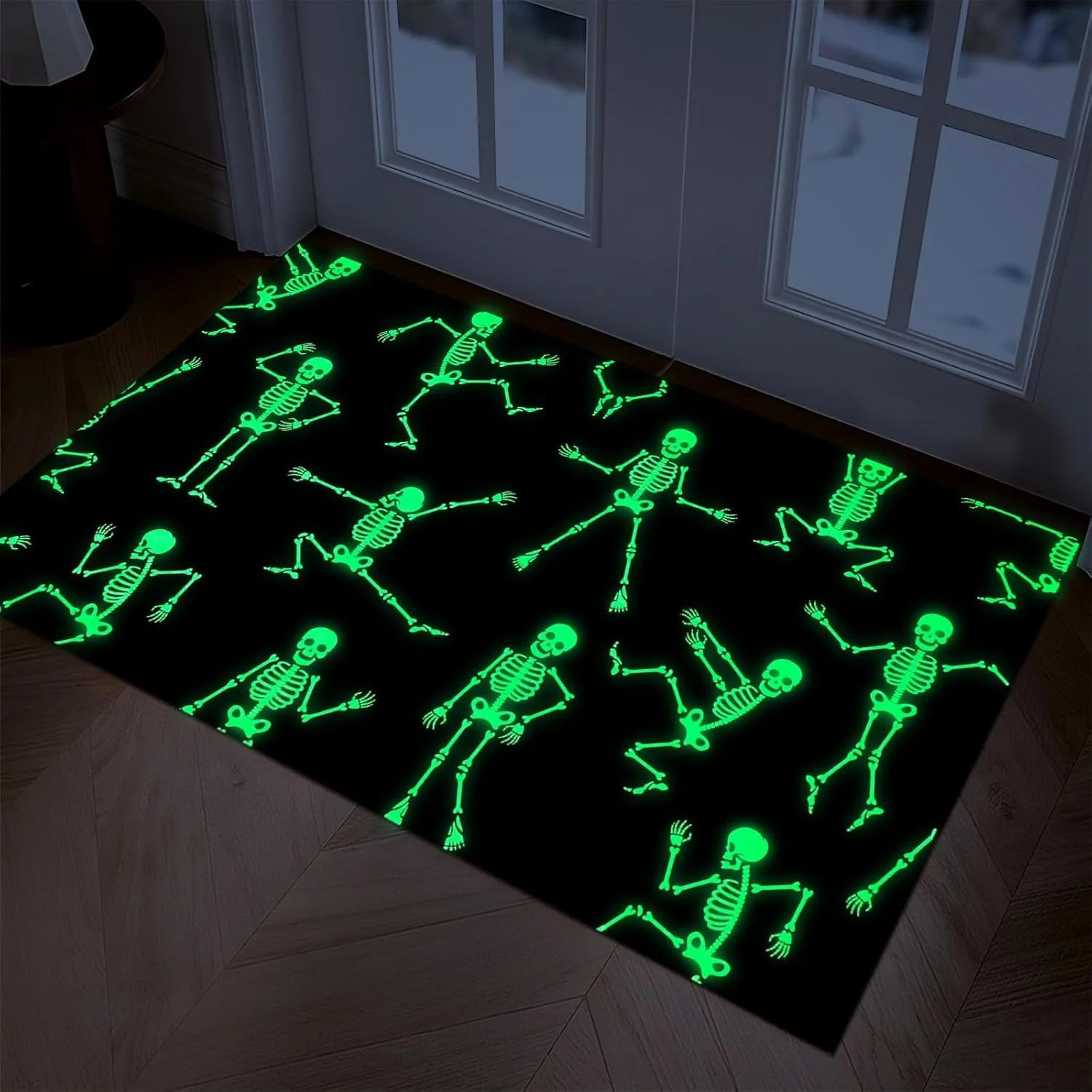 BLEUM CADE Halloween Welcome Mat,Glow-in-The-Dark Skeleton Outdoor Doormat,Non Slip Low Profile E... | Walmart (US)