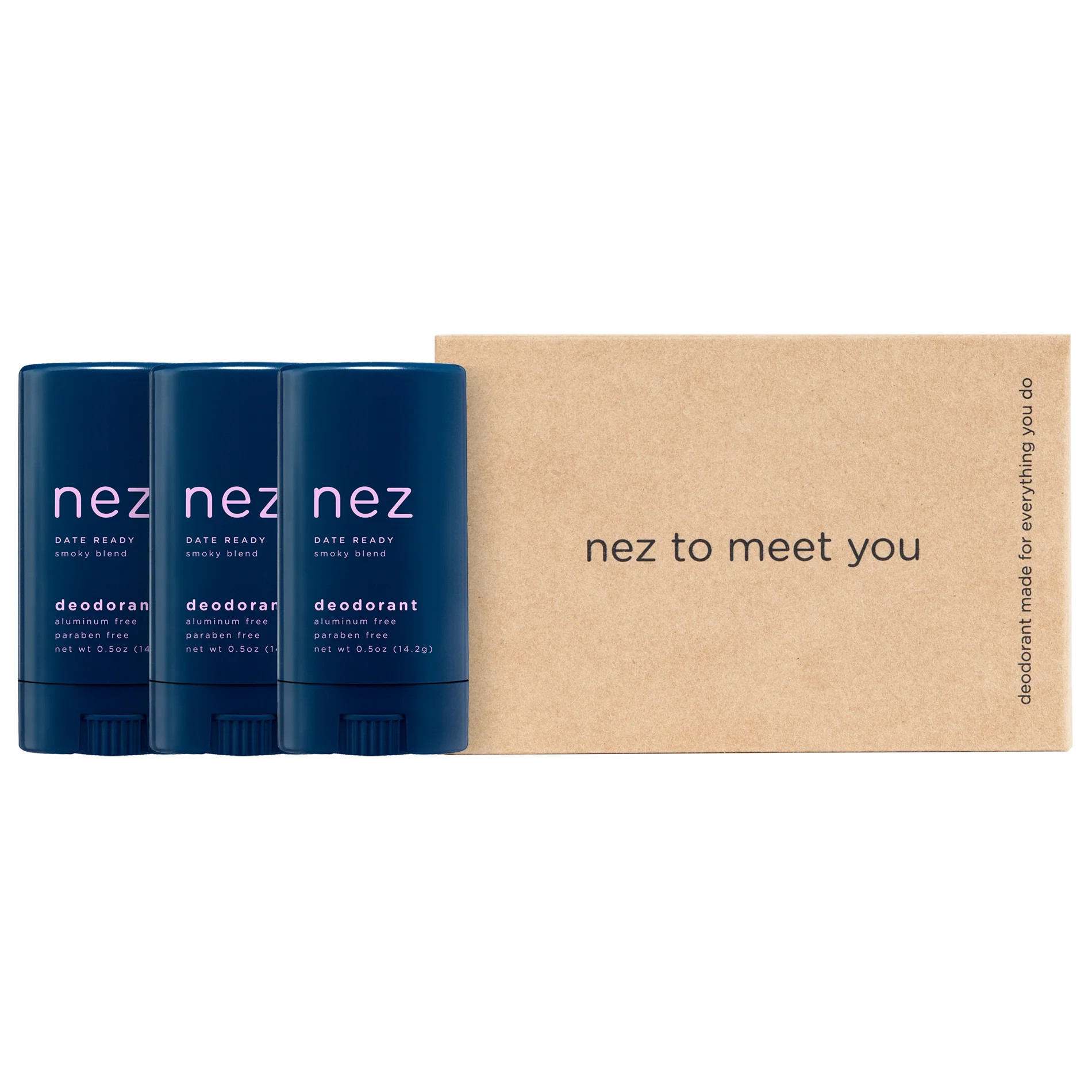 DATE READY SMOKY BLEND: 3-PACK MINI TRAVEL SIZE DEODORANT SET | Nez