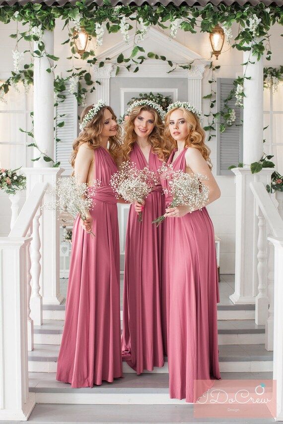 Bridesmaid Dress Infinity Dress Floor Length Maxi Wrap Convertible Dress Wedding Dress Multiway D... | Etsy (US)