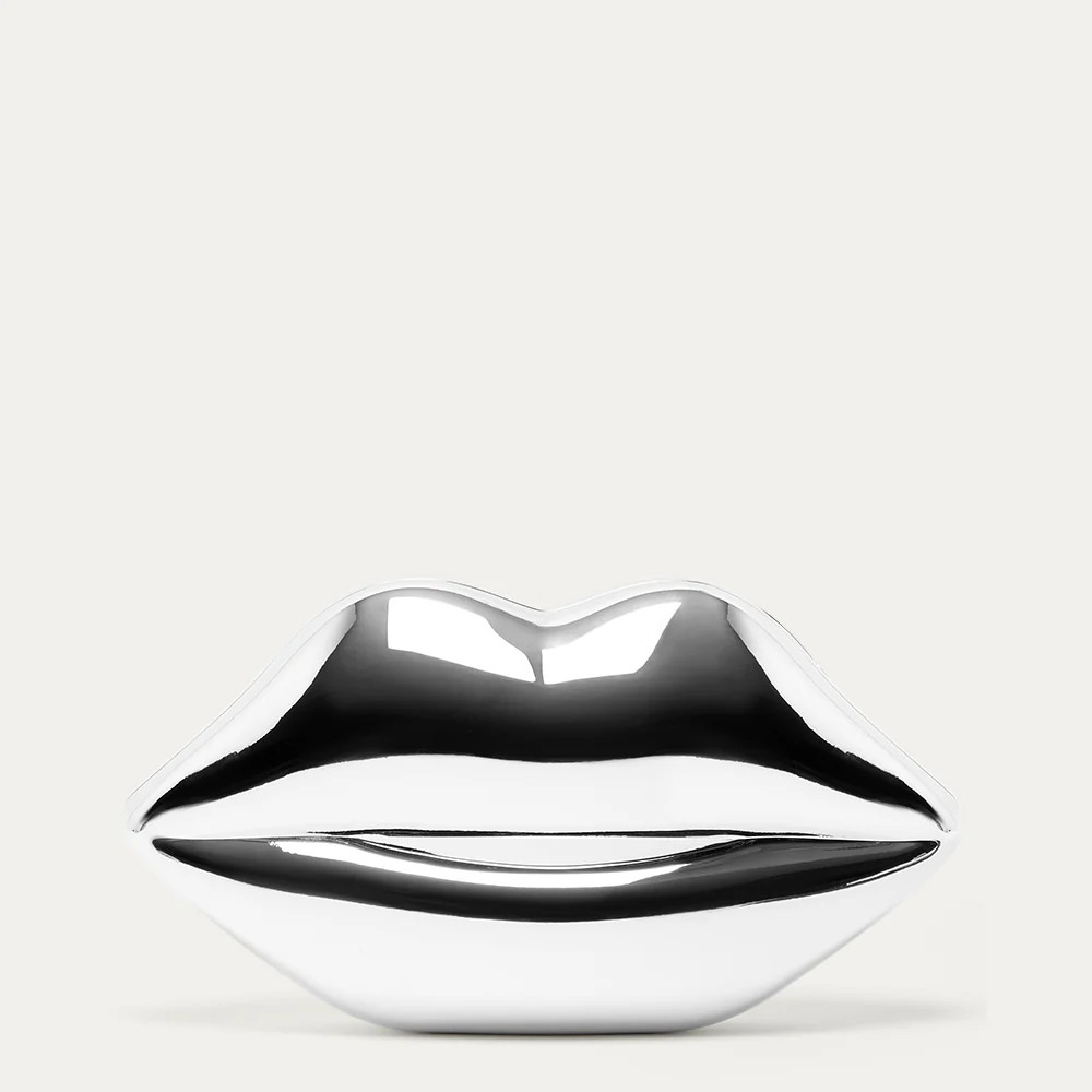 SILVER LIPS MEDIUM CLUTCH BAG | Lulu Guinness (UK)