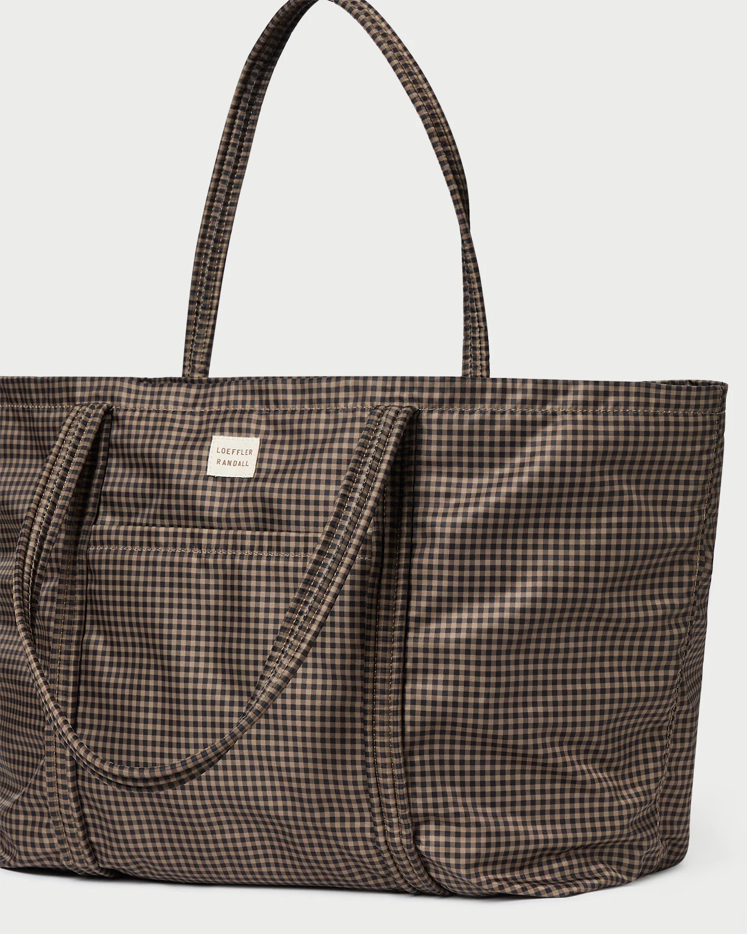 Dina Brown/Black Check Travel Tote | Loeffler Randall