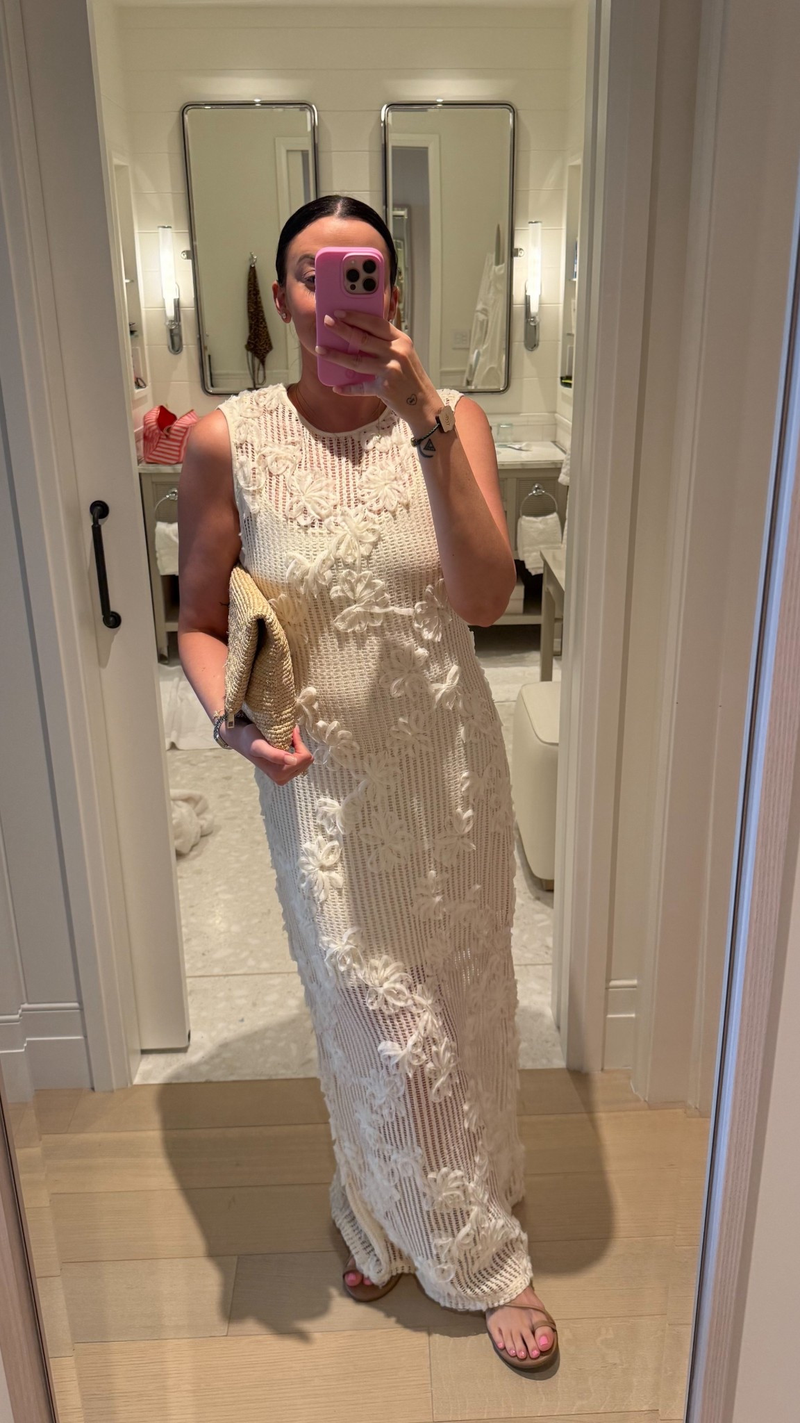 I’m in a Large in this floral crochet dress-runs a little small! But stretchy and comfy. A little sheer so I wore nude undergarments 

#LTKSaleAlert #LTKootd