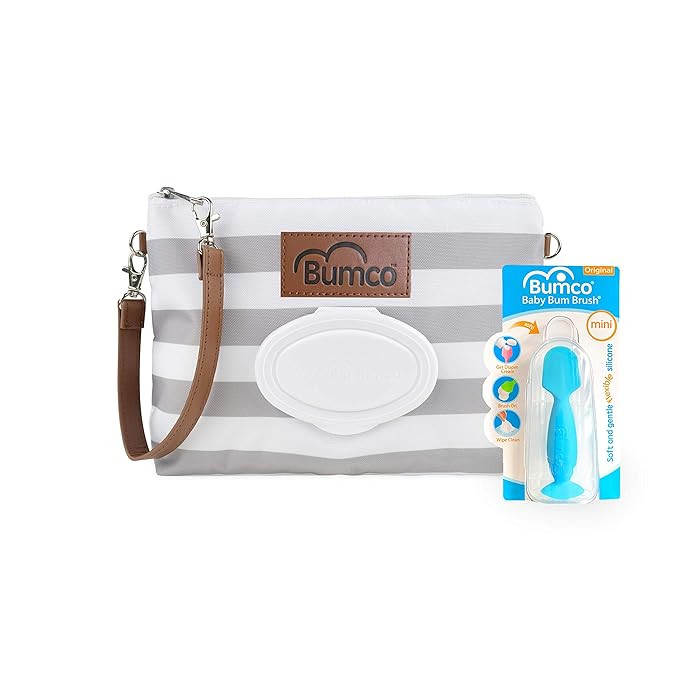 Diaper Clutch Bag and Mini Rash Cream Applicator with Travel Case, Soft Flexible Silicone - Water... | Amazon (US)