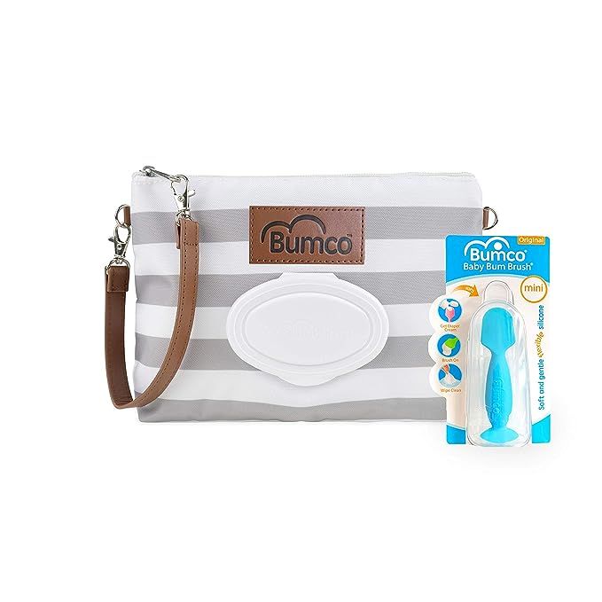 Diaper Clutch Bag and Mini Rash Cream Applicator with Travel Case, Soft Flexible Silicone - Water... | Amazon (US)