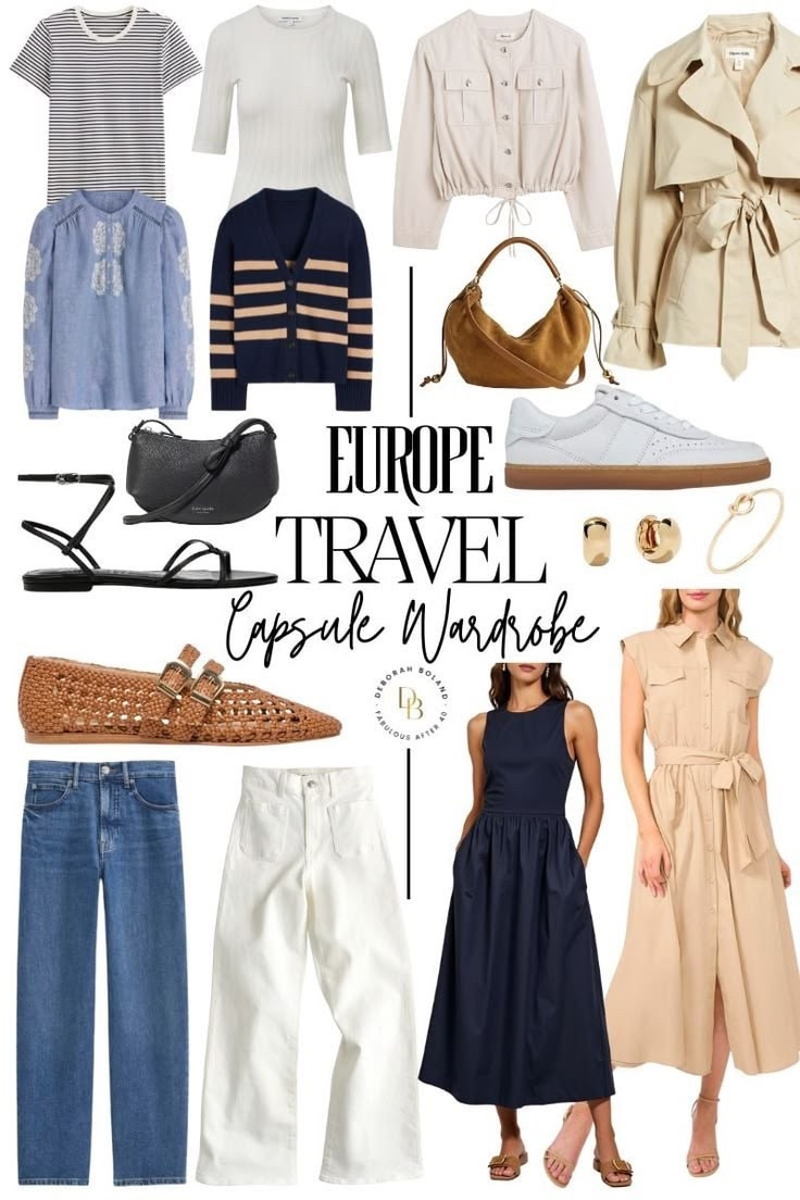 Packing light, traveling right ✈️✨ My Europe capsule wardrobe is all about versatile pieces that mix, match, and keep me stylish without overpacking. Think classic layers, comfy shoes, and colors that go from café mornings to evening strolls effortlessly. Who else loves a wardrobe that travels as well as you do?

#LTKTravel #LTKSeasonal #LTKOver40