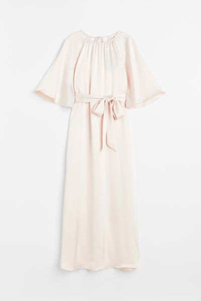 Satinkleid mit Bindegürtel | H&M (DE, AT, CH, NL, FI)