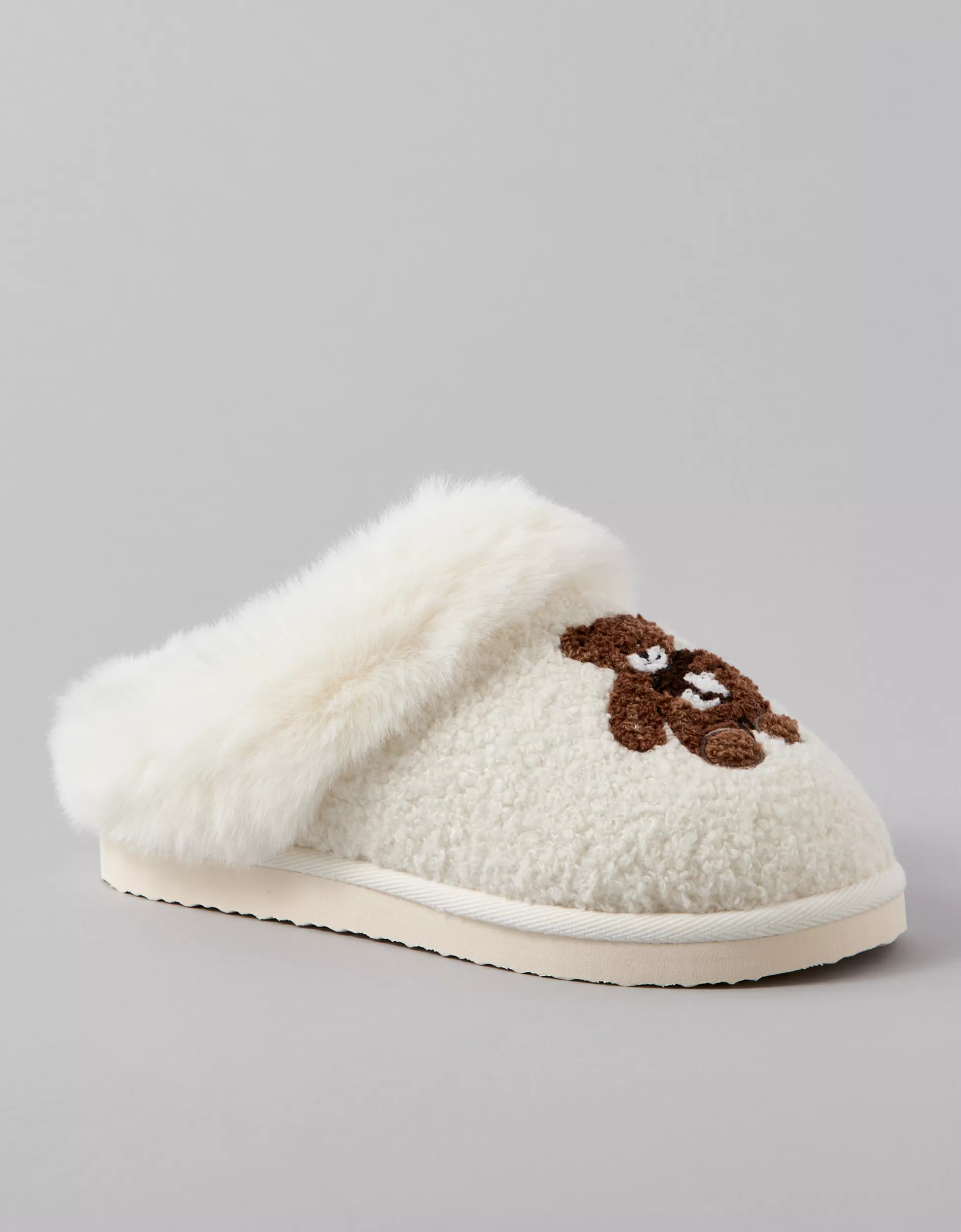 AE Teddy Bear Scuff Slipper | American Eagle Outfitters (US & CA)
