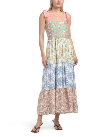 Sleeveless Mixed Print Maxi Dress | TJ Maxx