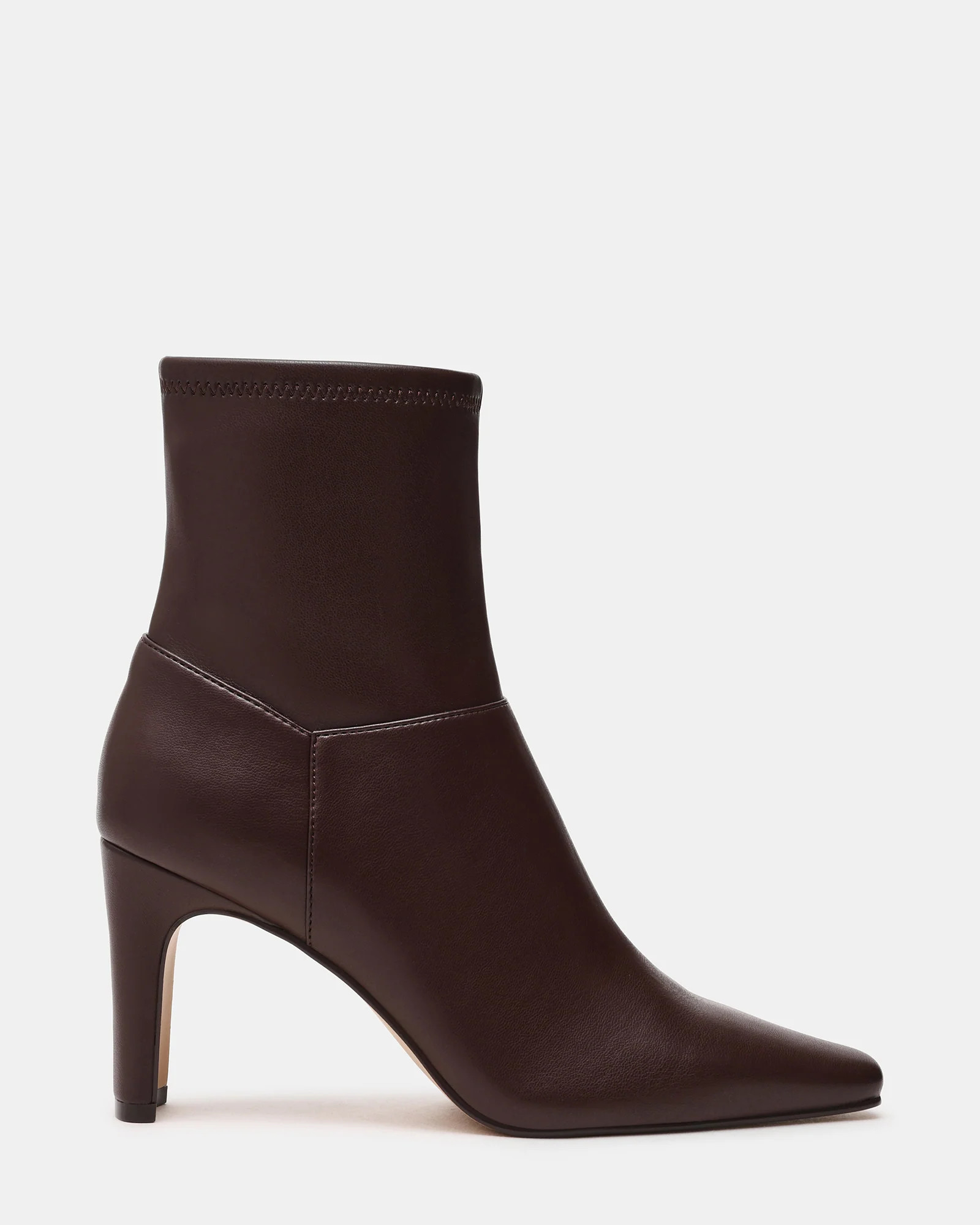 FENNY Brown Pointed-Toe Block Heel Booties | Women's Designer Booties | Steve Madden (Canada)