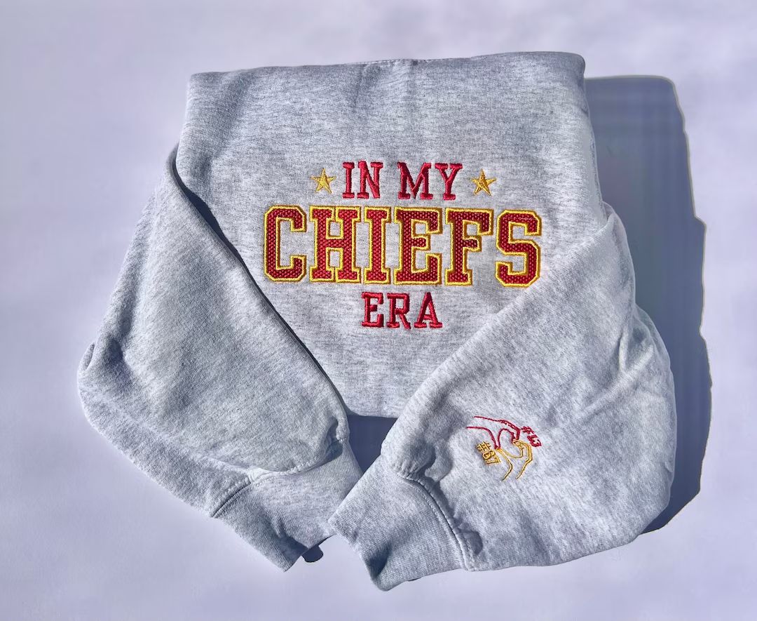 In My Chiefs Era Embroidered Sweatshirt, Kansas City, Superbowl, Swift, Football, Travis Kelce, C... | Etsy (US)