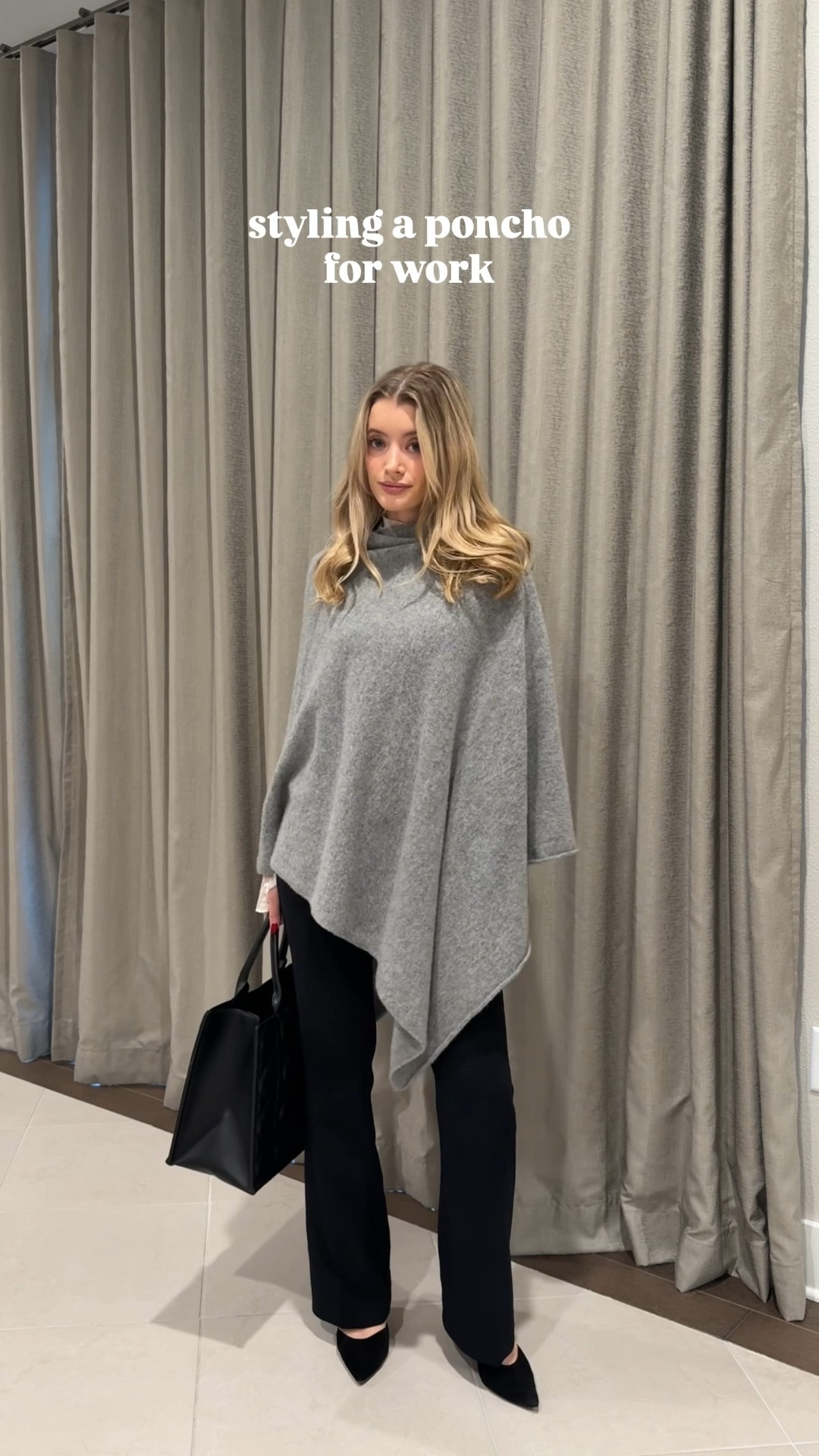 Office style 
Work 
Work style 
Poncho 
Attorney
Law school 
Business casual 

#LTKootd #LTKWorkwear #LTKgrwm