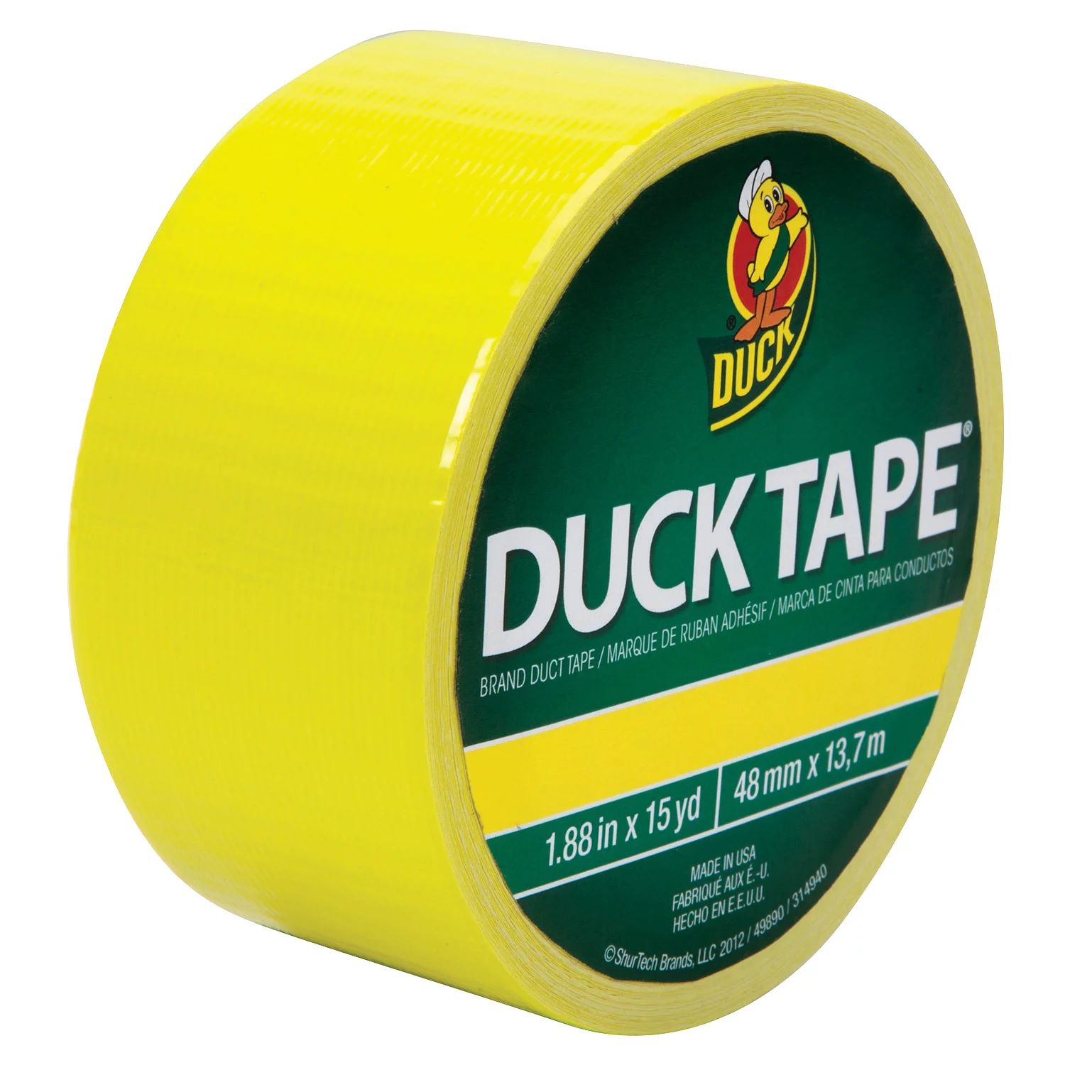 Duck Tape Colored Duct Tape, 1.88 in x 15 yd, Neon Yellow - Walmart.com | Walmart (US)