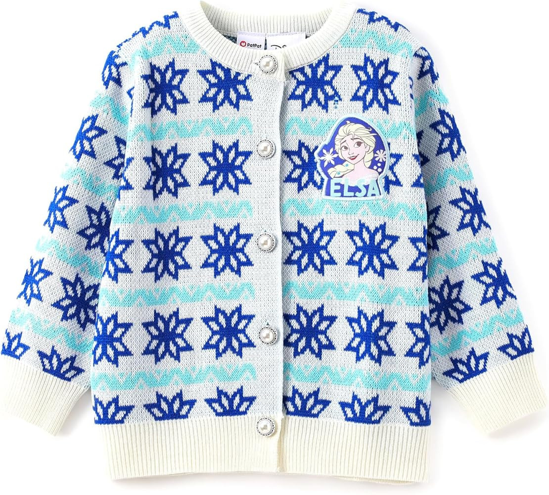 Disney Frozen Elsa Anna Princess Toddler Girl Christmas Sweater: Long Sleeve Crew Neck Knit Pullo... | Amazon (US)