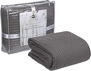 HILLFAIR 100% Combed Cotton Blanket–102x108 Inch California King Size Bed Blankets– Warm Soft... | Amazon (US)