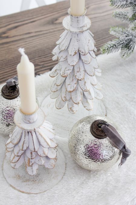 Mercury glass ornaments white Christmas tree candle holder Christmas modern farmhouse home decor 

#LTKhome #LTKHoliday #LTKGiftGuide