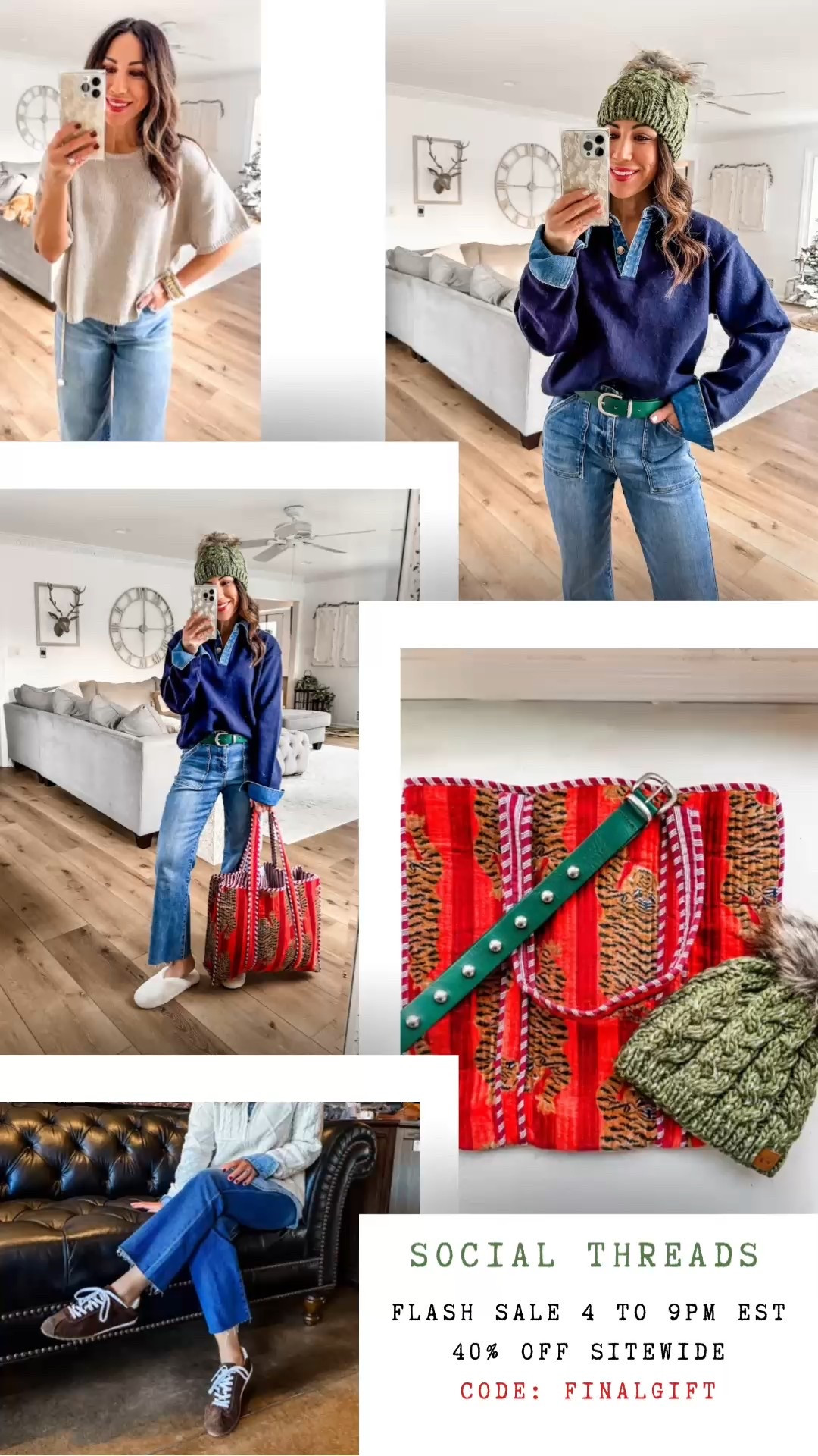 40% offsite wide from 4 to 9 PM est at Social Threads with code FINALGIFT

#LTKGiftGuide #LTKSaleAlert #LTKFindsUnder50