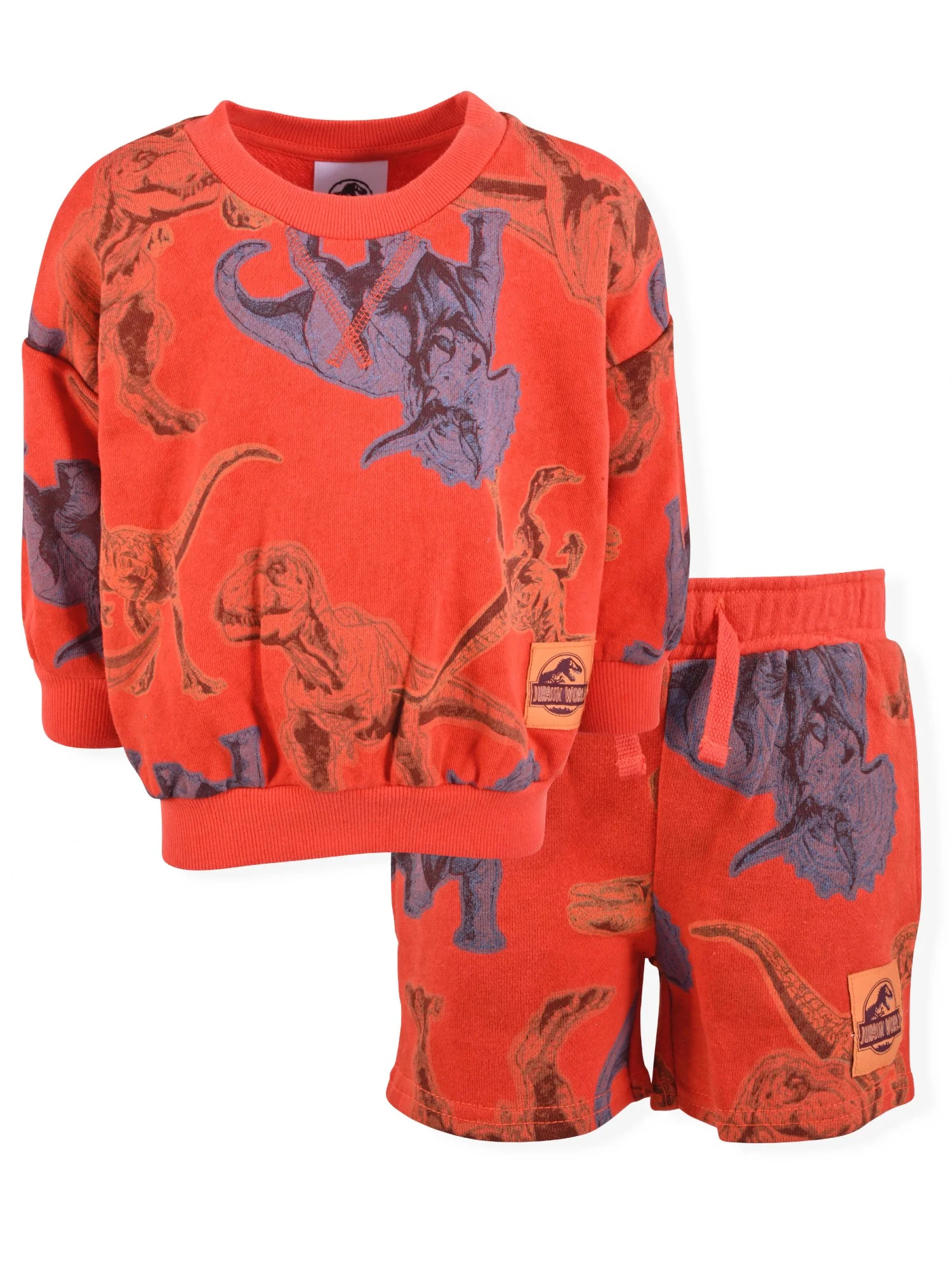 Jurassic World Baby and Toddler Boy French Terry Sweatshirt and Shorts Outfit Set, 2-Piece, Sizes... | Walmart (US)