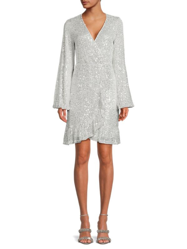 Wrap Sequin Mini Dress | Saks Fifth Avenue OFF 5TH