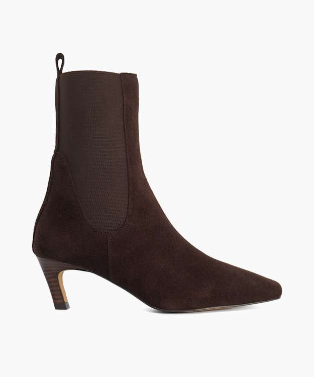 Odela Brown, Slip-On Heeled Ankle Boots | Dune London | Dune (EU)