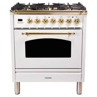 Hallman 30 in. 3.0 cu. ft. Single Oven Dual Fuel Italian Range with True Convection, 5 Burners, B... | The Home Depot