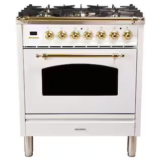 Hallman 30 in. 3.0 cu. ft. Single Oven Dual Fuel Italian Range with True Convection, 5 Burners, B... | The Home Depot
